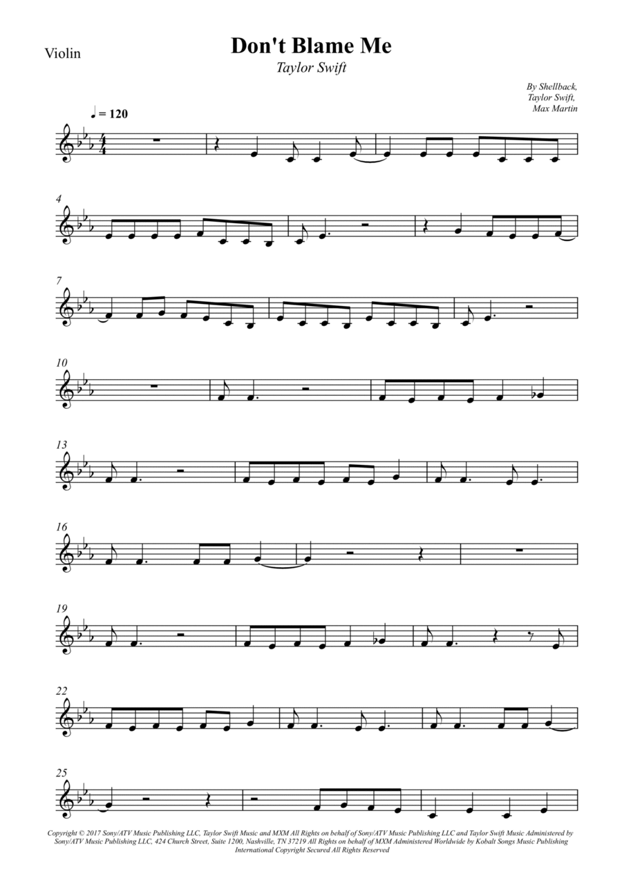 Don't Blame Me Violin Solo scores gallery preview page 1