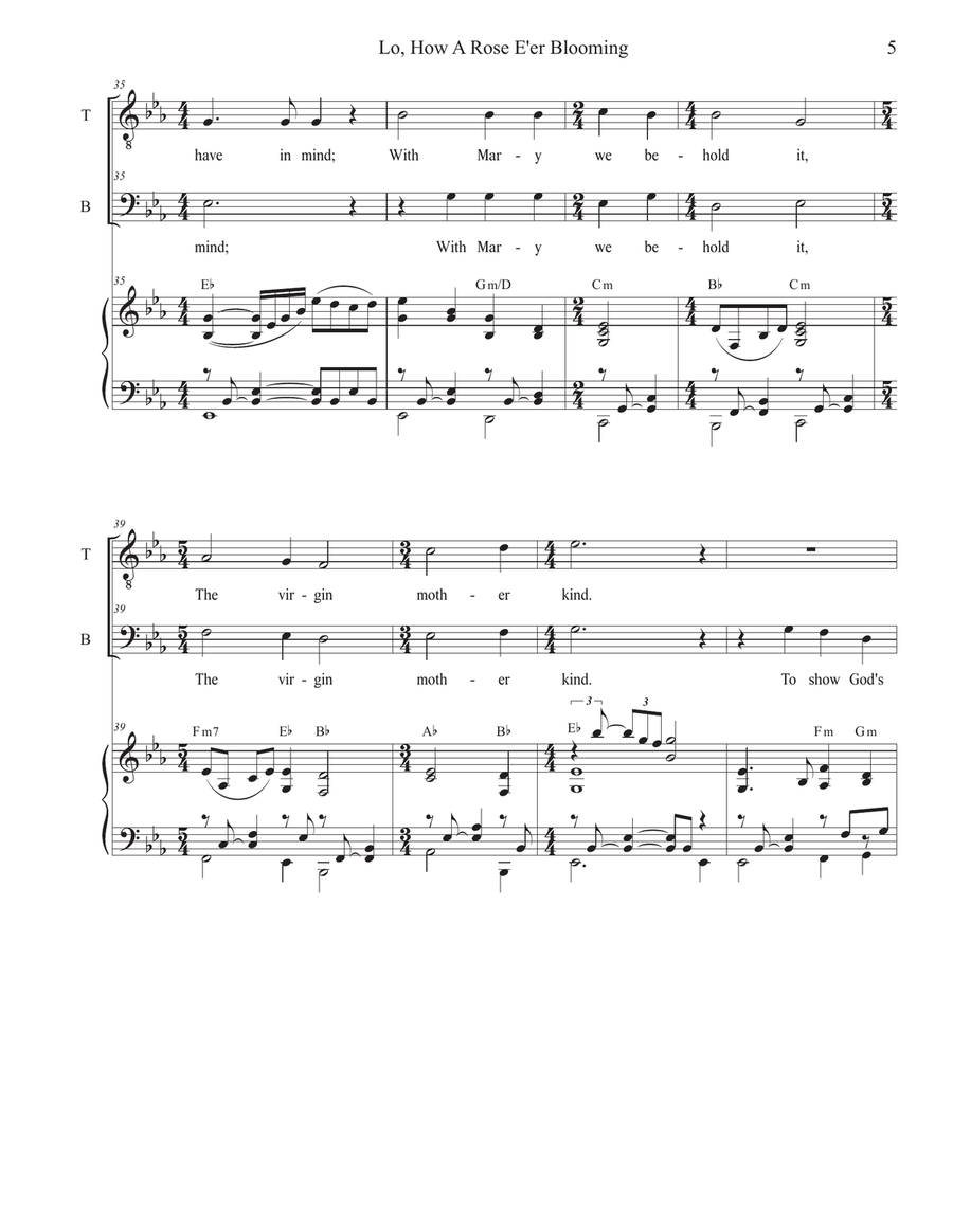 Lo, How A Rose E'er Blooming (Duet for Tenor and Bass solo) image number null