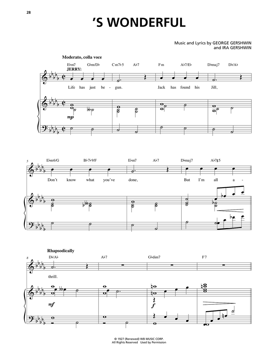 'S Wonderful (from An American In Paris) Voice scores gallery preview page 1