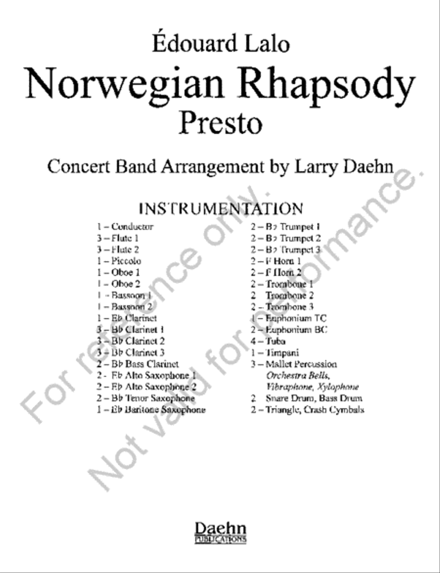 Norwegian Rhapsody Norwegian Rhapsody Concert Band scores gallery preview page 2