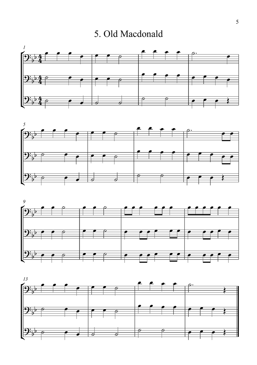 14 Easy Trios For Trombone Trombone Trio scores gallery preview page 5