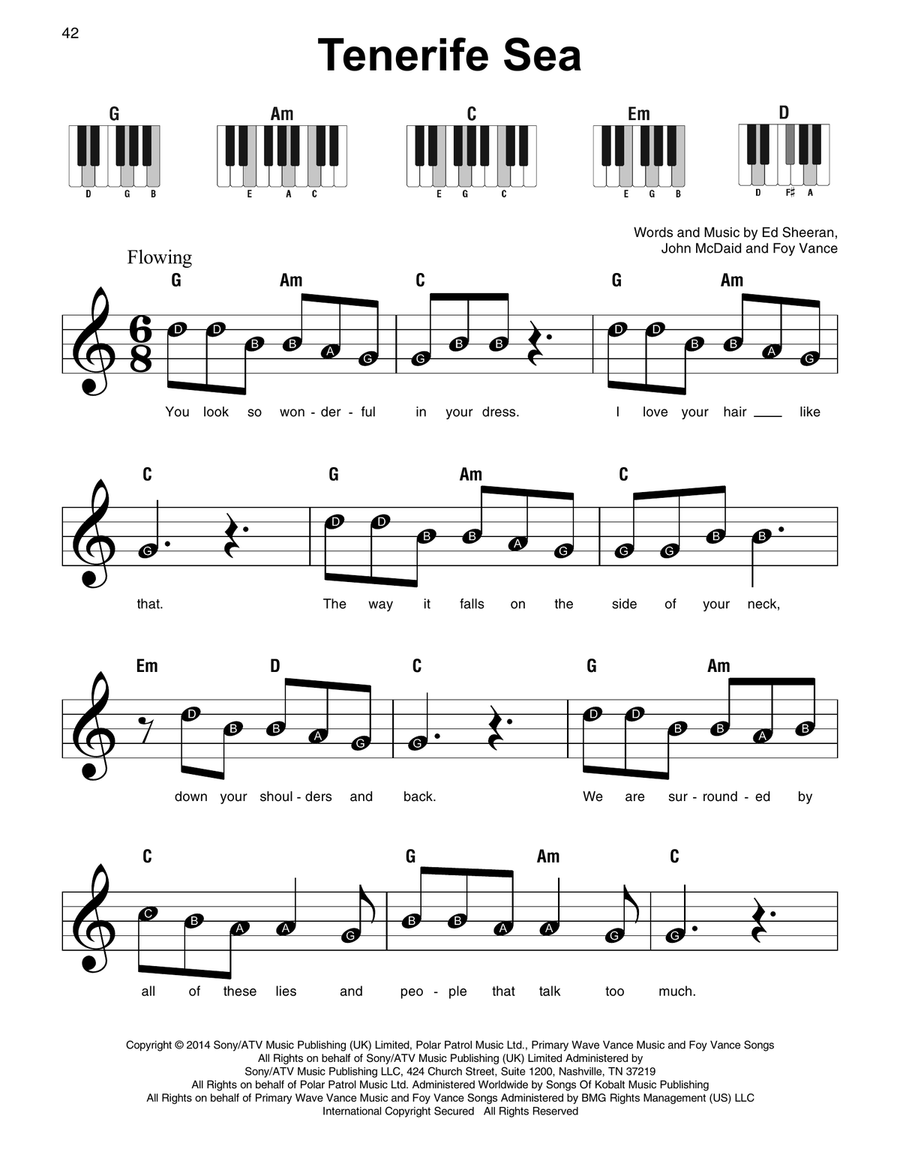 Tenerife Sea Tenerife Sea Easy Piano scores gallery preview page 1