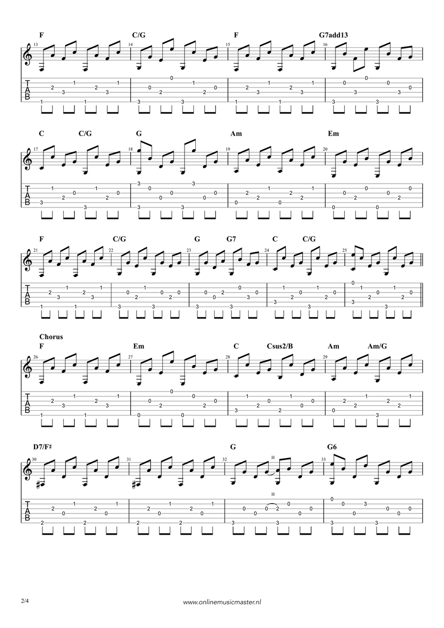 Streets Of London Guitar Tablature scores gallery preview page 2