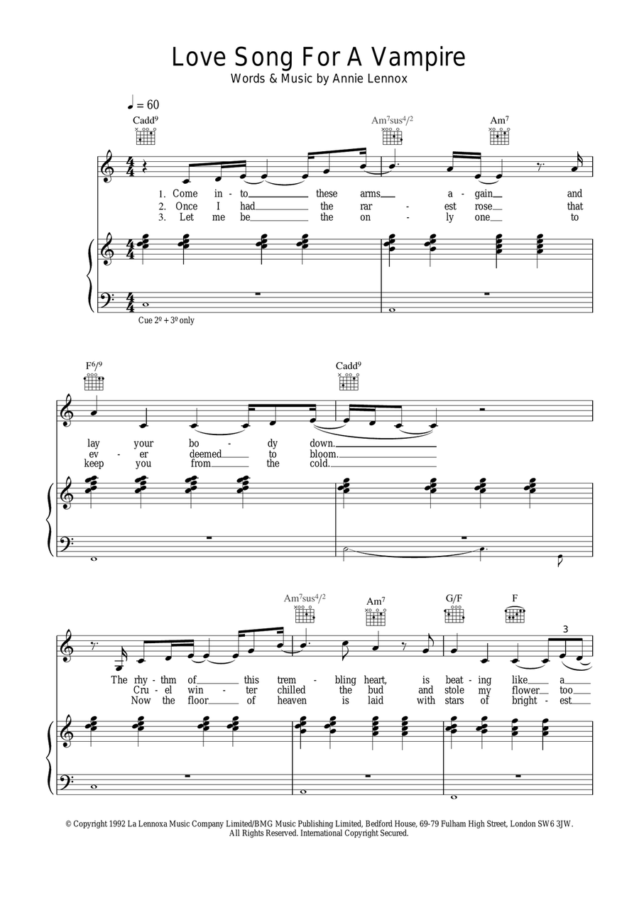 Love Song For A Vampire Acoustic Guitar scores gallery preview page 1