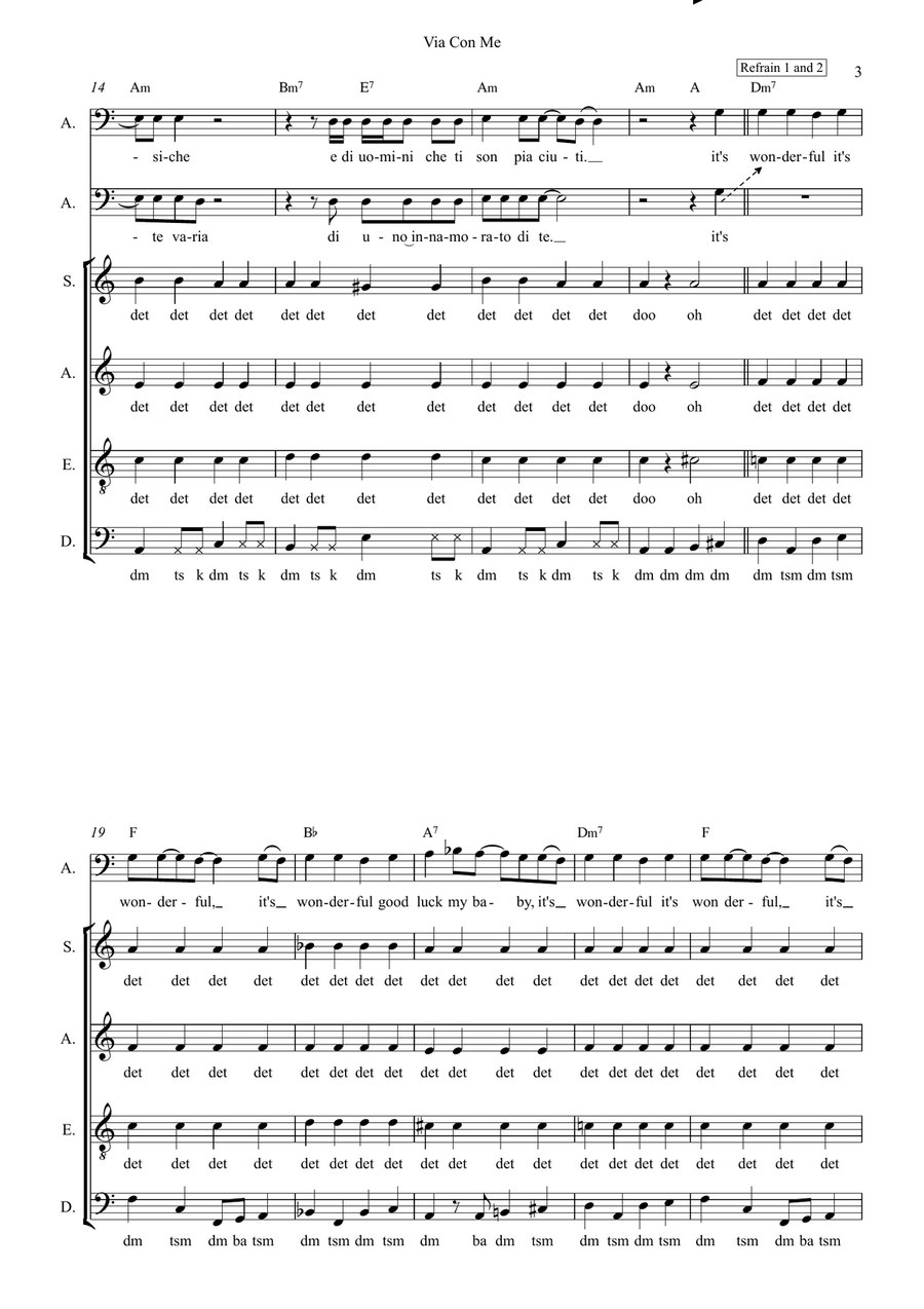 Via Con Me 4-Part scores gallery preview page 3