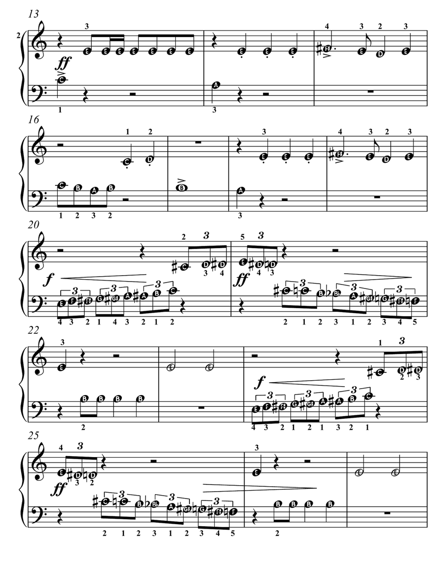 Royal March of the Lion Carnival of the Animals Beginner Piano Sheet Music Easy Piano scores gallery preview page 3