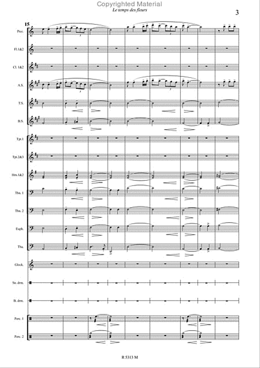 Le temps des fleurs Marching Band scores gallery preview page 4