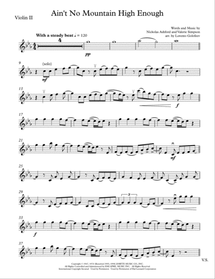 Ain't No Mountain High Enough String Quartet scores gallery preview page 3