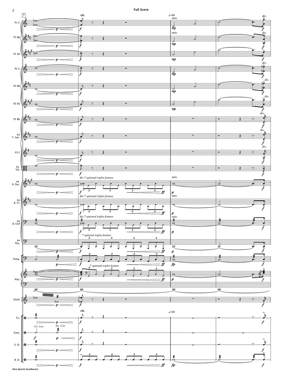 Also Sprach Zarathustra (Flexible Instrumentation) Concert Band scores gallery preview page 5