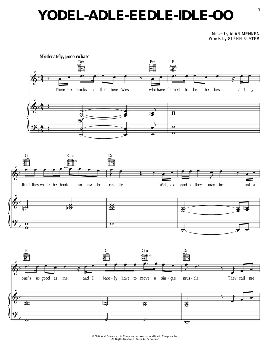 Yodel-Adle-Eedle-Idle-Oo Piano, Vocal, Guitar scores gallery preview page 1