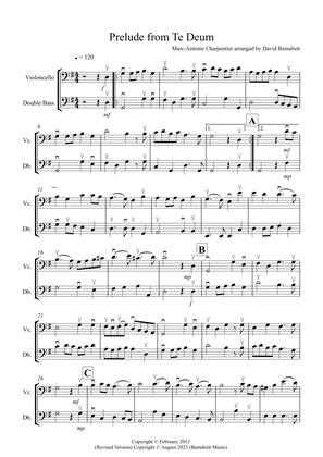 Prelude from Te Deum for Cello and Bass Duet