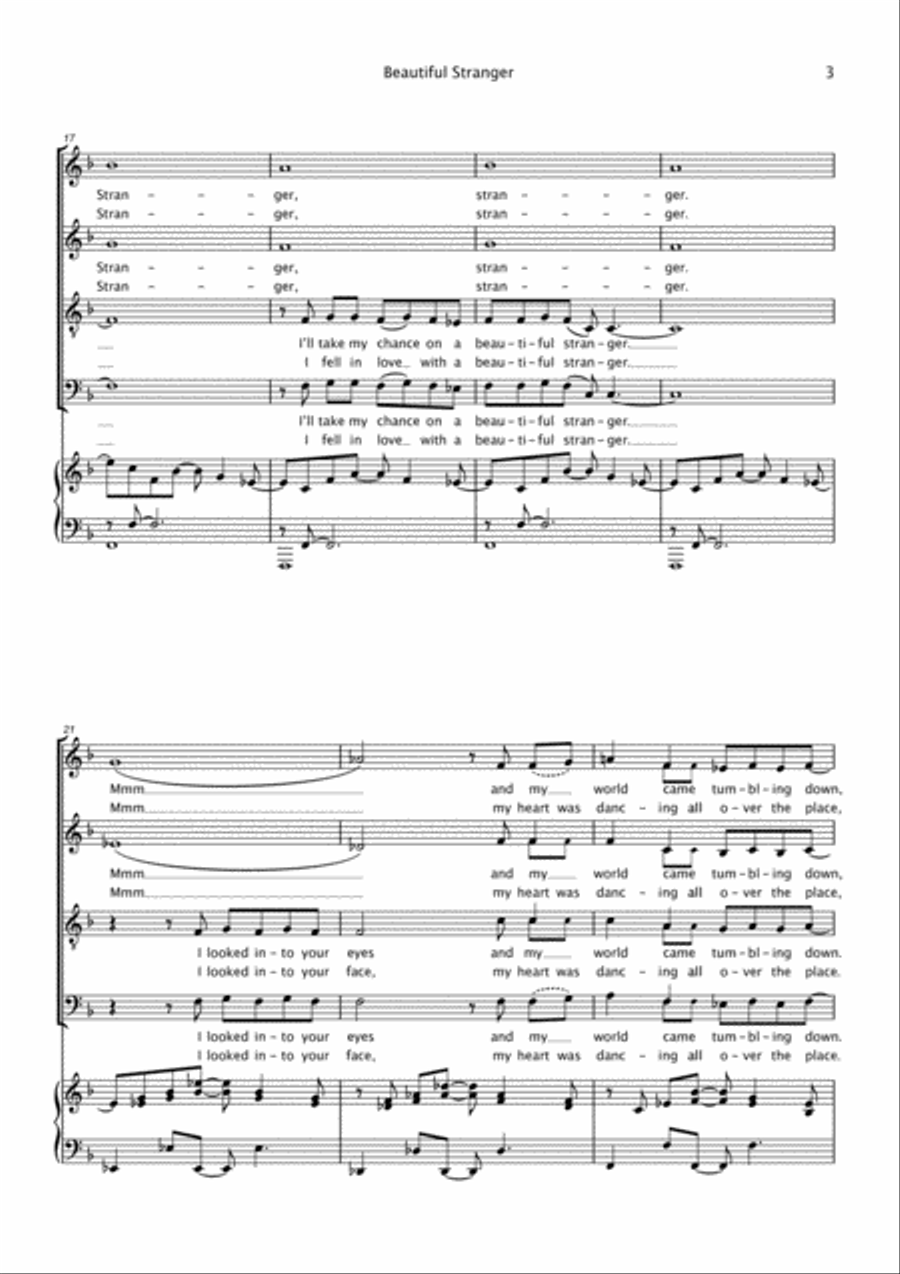 Beautiful Stranger 4-Part scores gallery preview page 3