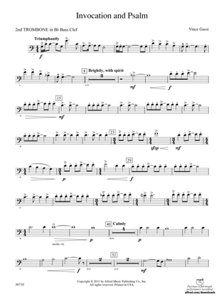 Invocation and Psalm: (wp) 2nd B-flat Trombone B.C.