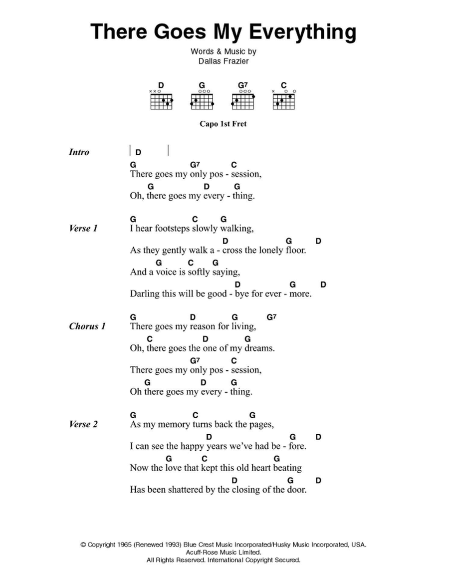 There Goes My Everything Electric Guitar scores gallery preview page 1