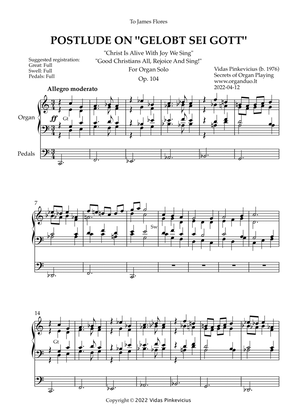 Postlude on "Gelobt Sei Gott", Op. 104 (Organ Solo) by Vidas Pinkevicius (2022)