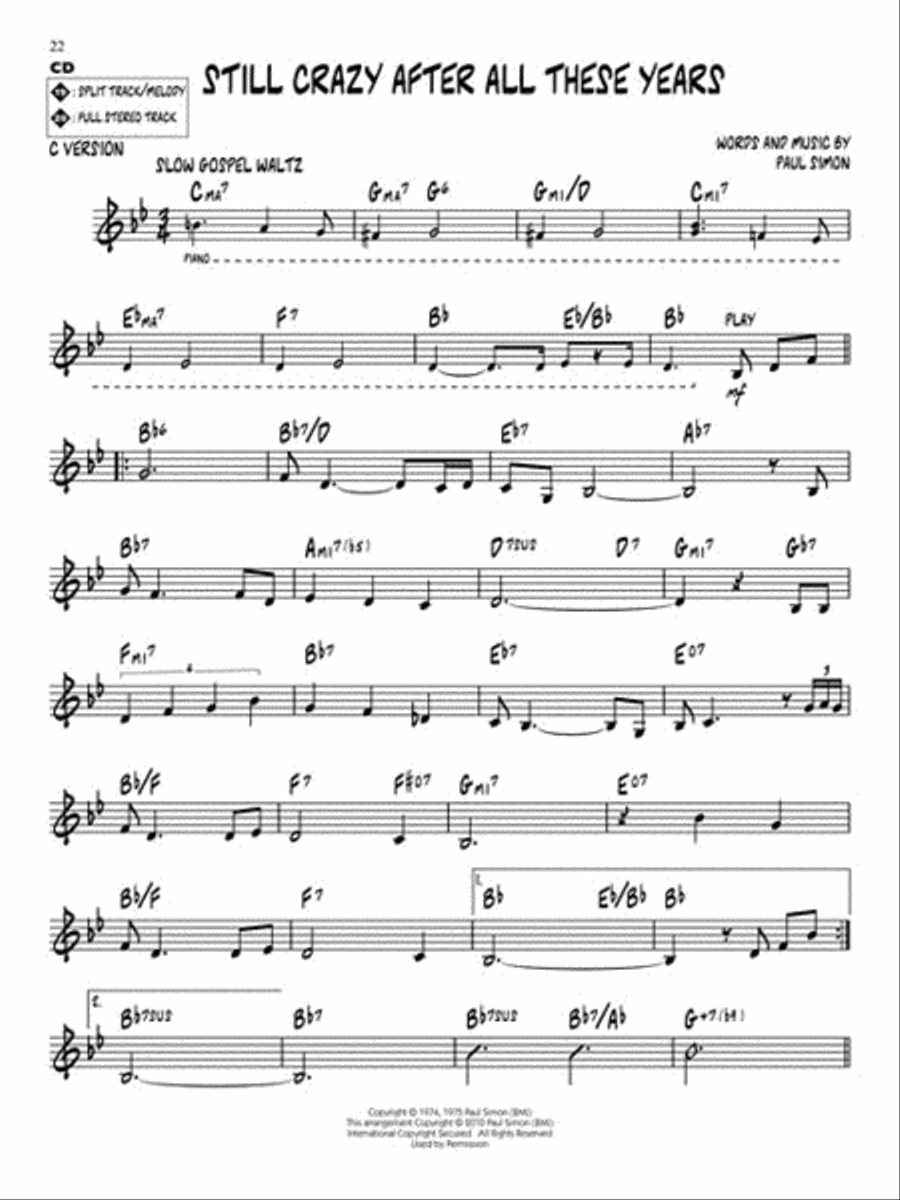 Paul Simon Paul Simon C Instrument scores gallery preview page 6