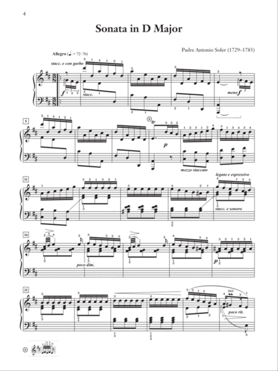 Soler -- Sonata in D Major Piano Solo scores gallery preview page 2
