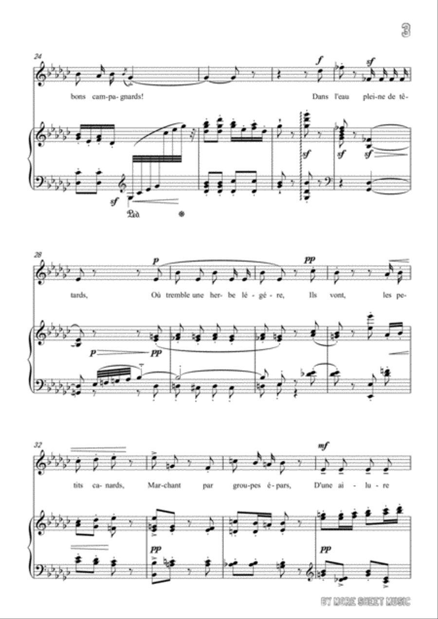 Chabrier-Villanelle des petits canards in G flat Major,for voice and piano Voice Solo scores gallery preview page 5