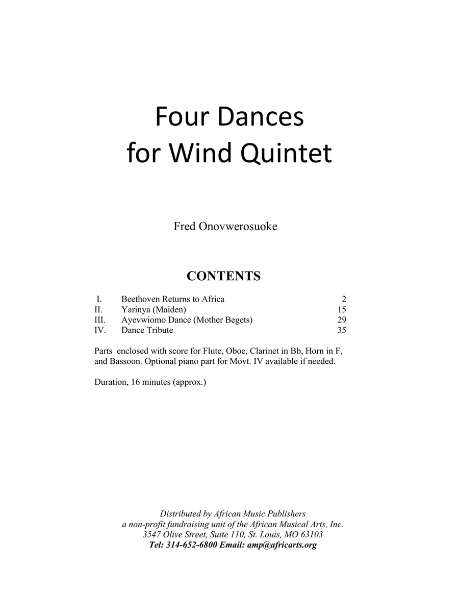 Four Dances for Wind Quintet - Movt. 1 (