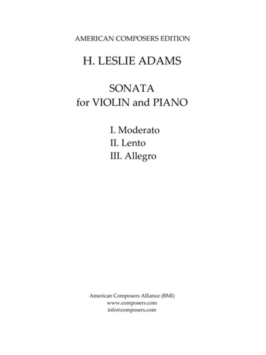 [Adams] Sonata for Violin and Piano