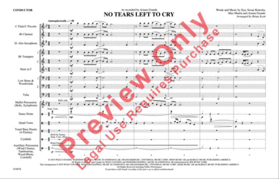 No Tears Left to Cry No Tears Left to Cry Marching Band scores gallery preview page 2