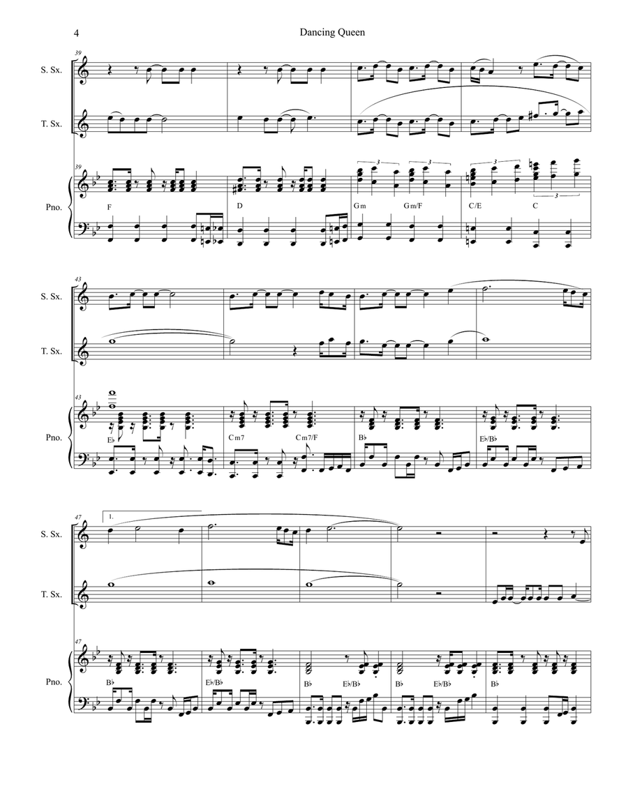Dancing Queen Dancing Queen Woodwind Duet scores gallery preview page 4