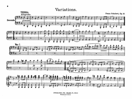 Schubert: Original Compositions for Four Hands, Volume I