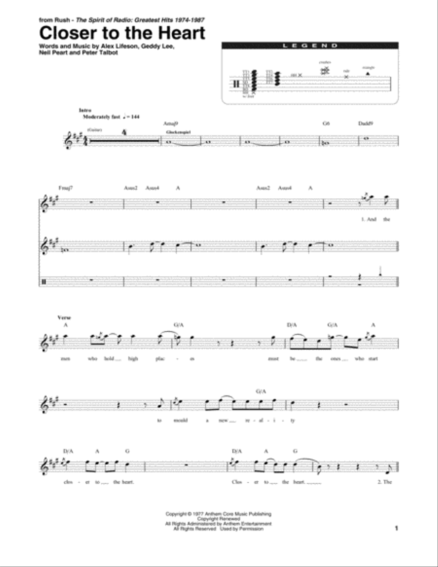 Closer To The Heart Drum Set scores gallery preview page 1