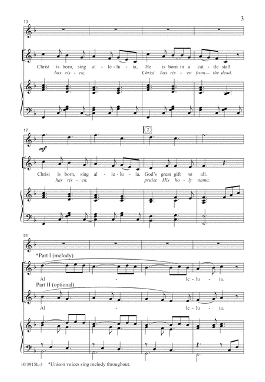Sing a Joyous Alleluia Unison Choir scores gallery preview page 4