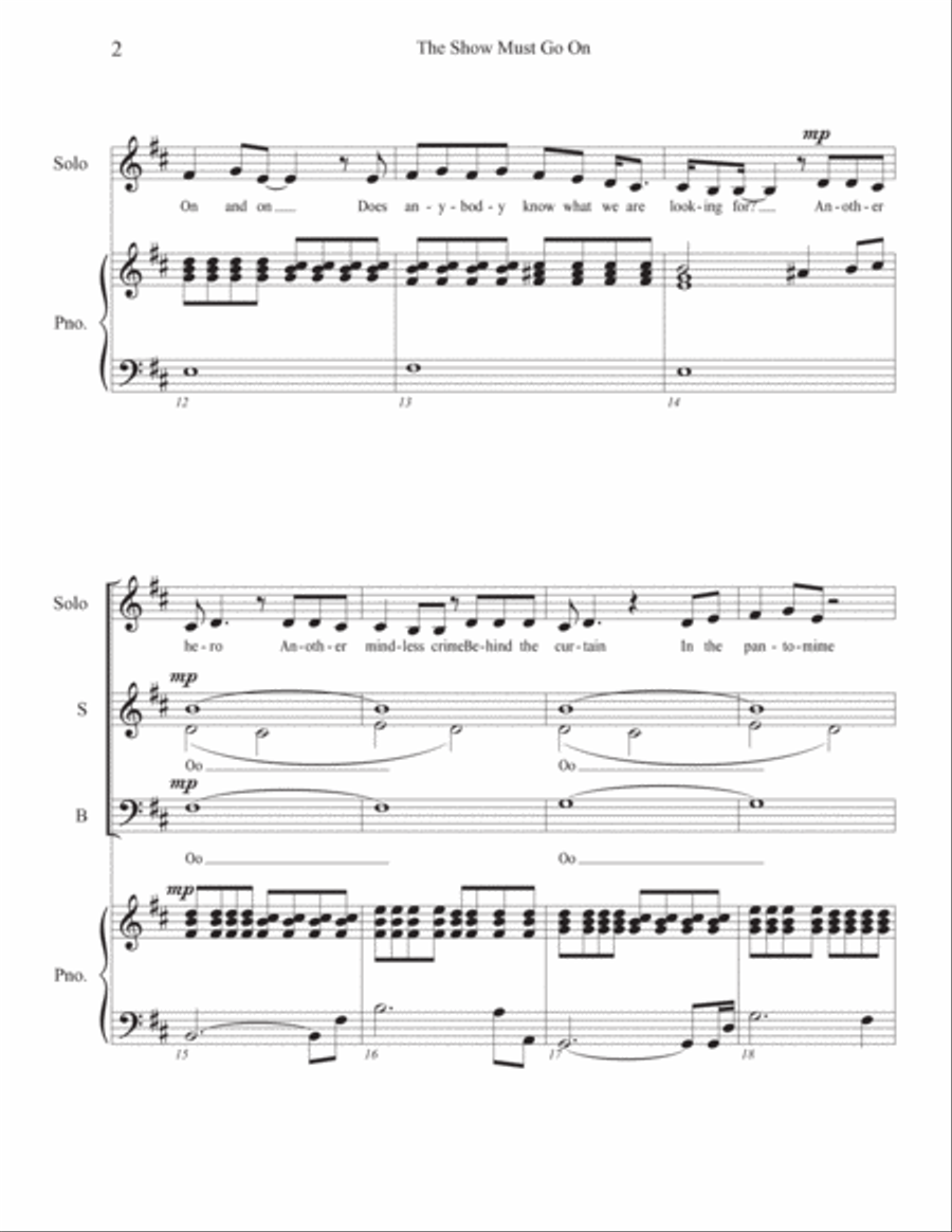 The Show Must Go On 3-Part scores gallery preview page 3