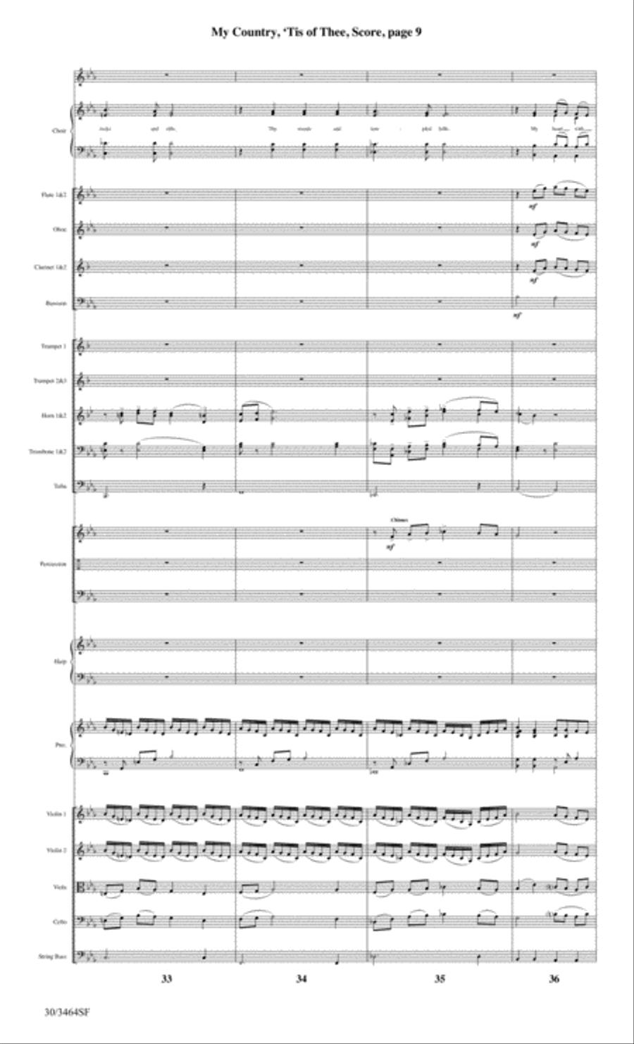 My Country, 'Tis of Thee - Orchestral Score and Parts Choir scores gallery preview page 11