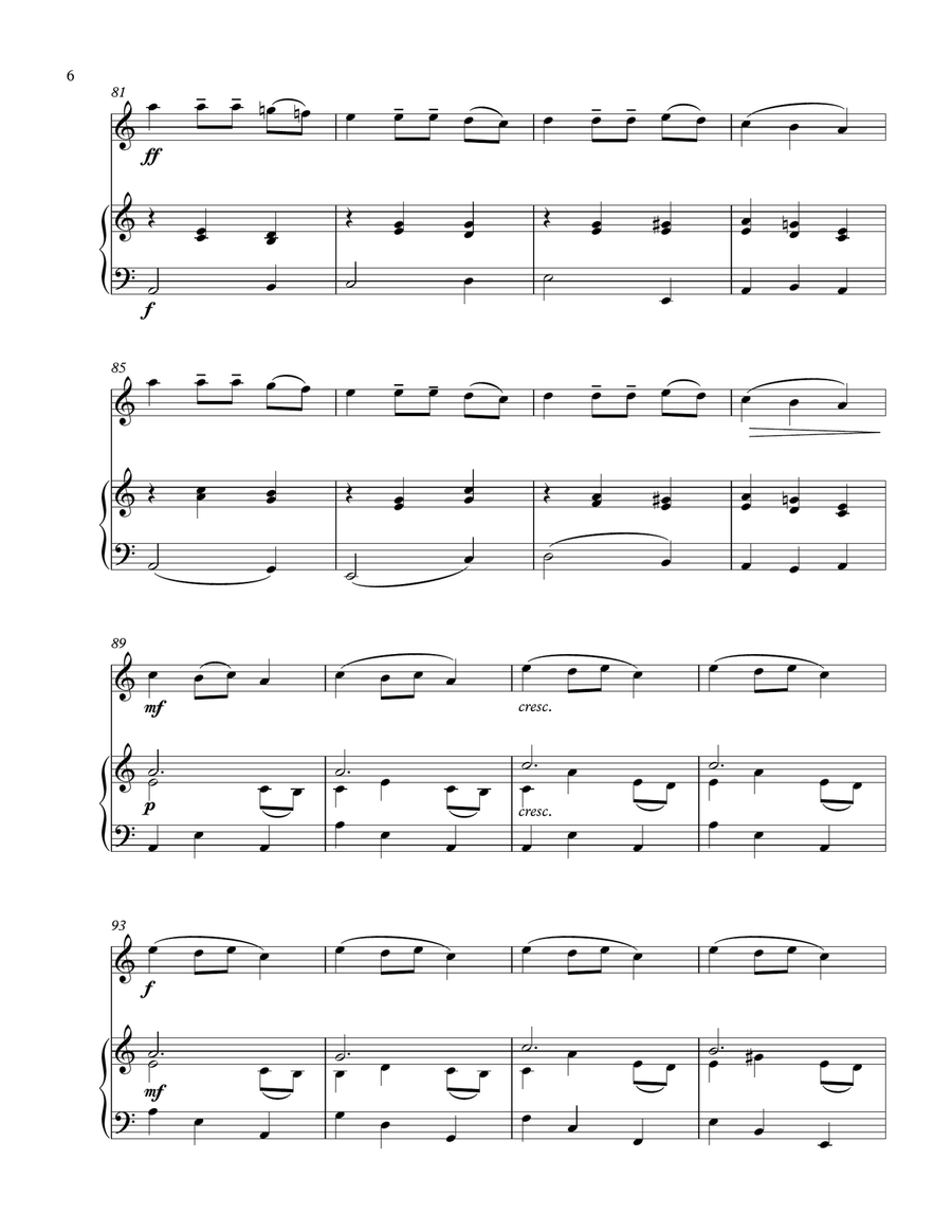 Carol Of The Bells Flute and Piano Flute Solo scores gallery preview page 6