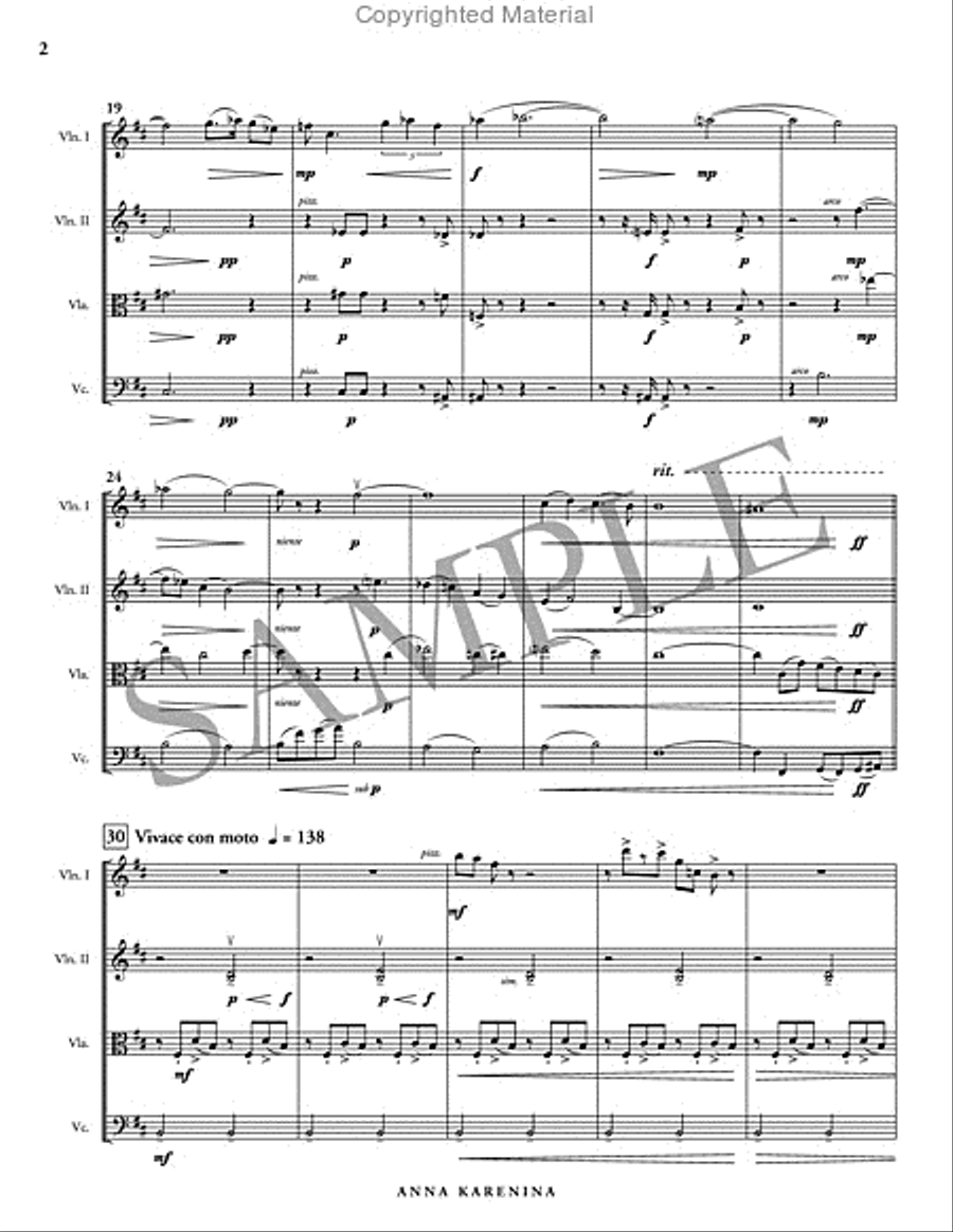 Anna Karenina (score only) String Quartet scores gallery preview page 3