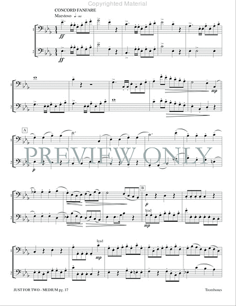 Just for Two Medium Just for Two Medium Trombone Duet scores gallery preview page 19