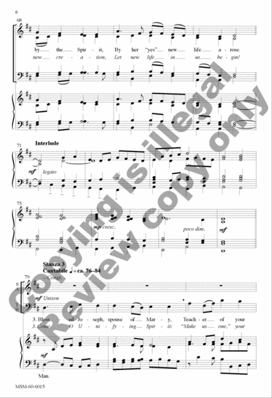 Sound the Bell of Holy Freedom: Come to Us, O Holy Spirit 4-Part scores gallery preview page 6