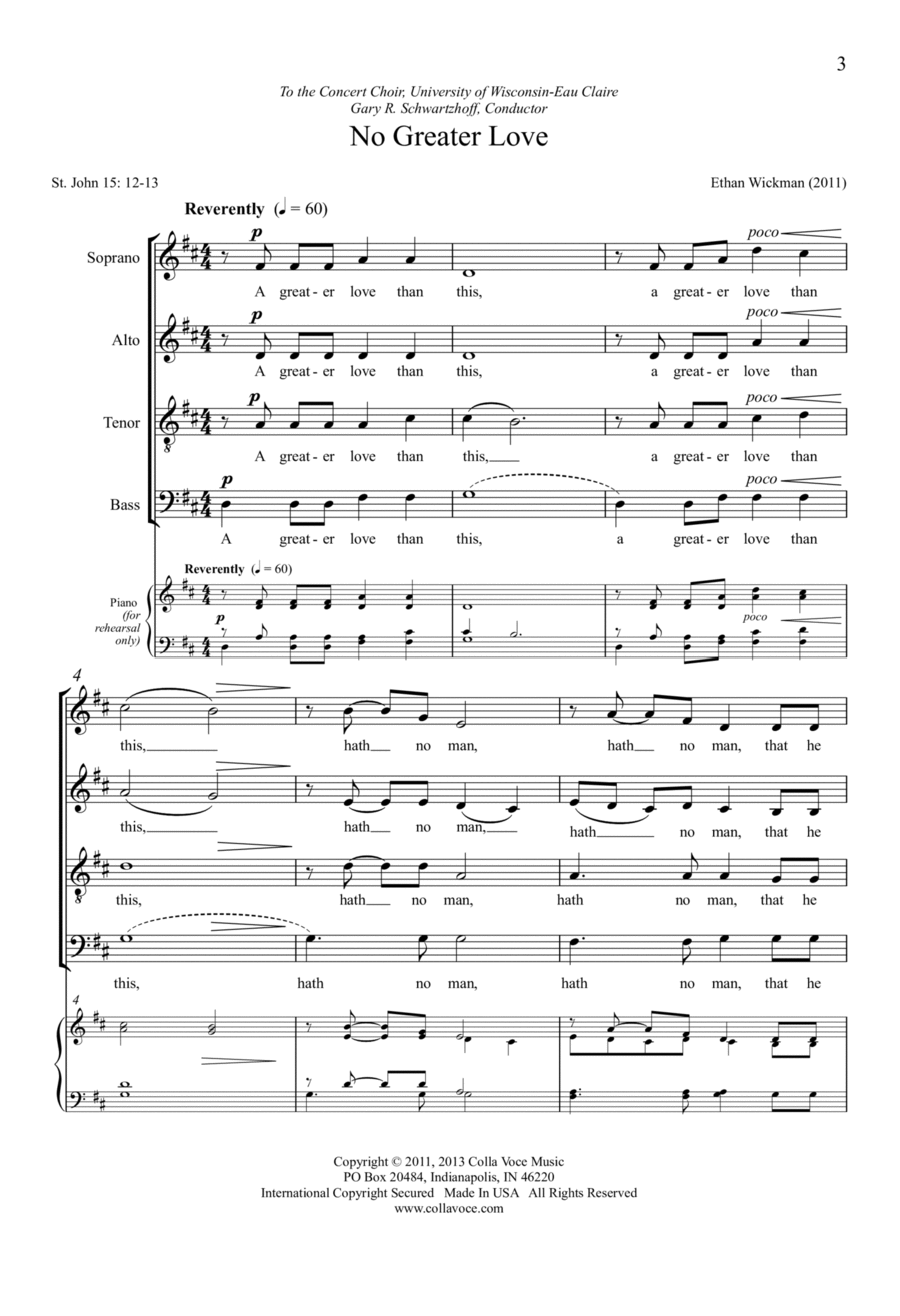 No Greater Love 4-Part scores gallery preview page 1