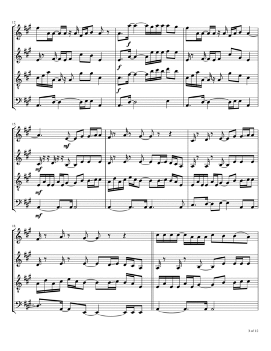 So High (rock Me Baby And Roll Me Away) Woodwind Quartet scores gallery preview page 4