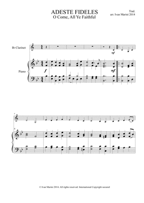 ADESTE FIDELES - O COME, ALL YE FAITHFUL - for Easy Clarinet and Piano