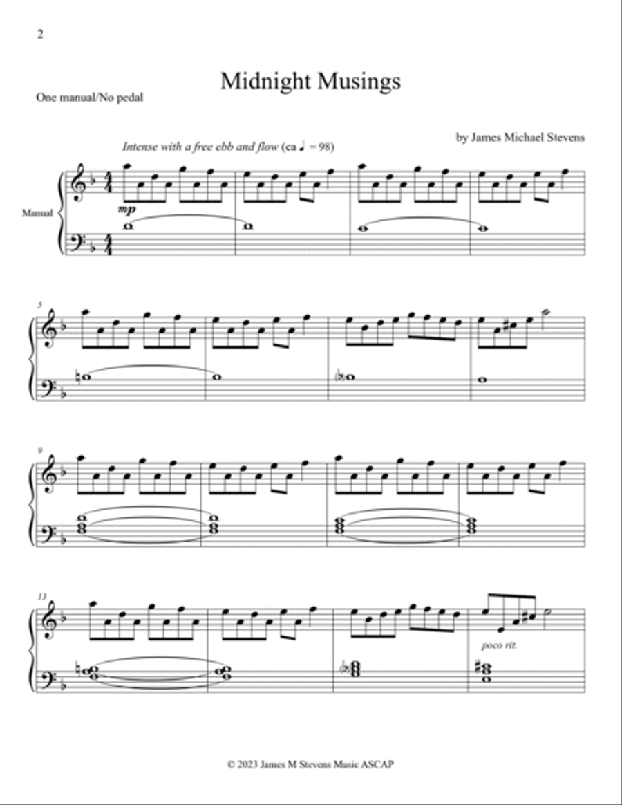 Midnight Musings - One Organ Manual Solo Midnight Musings - One Organ Manual Solo Organ Solo scores gallery preview page 2
