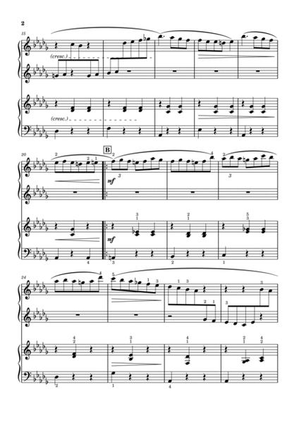 "Valse op.64-1" (Desdur) piano four hands / beginner