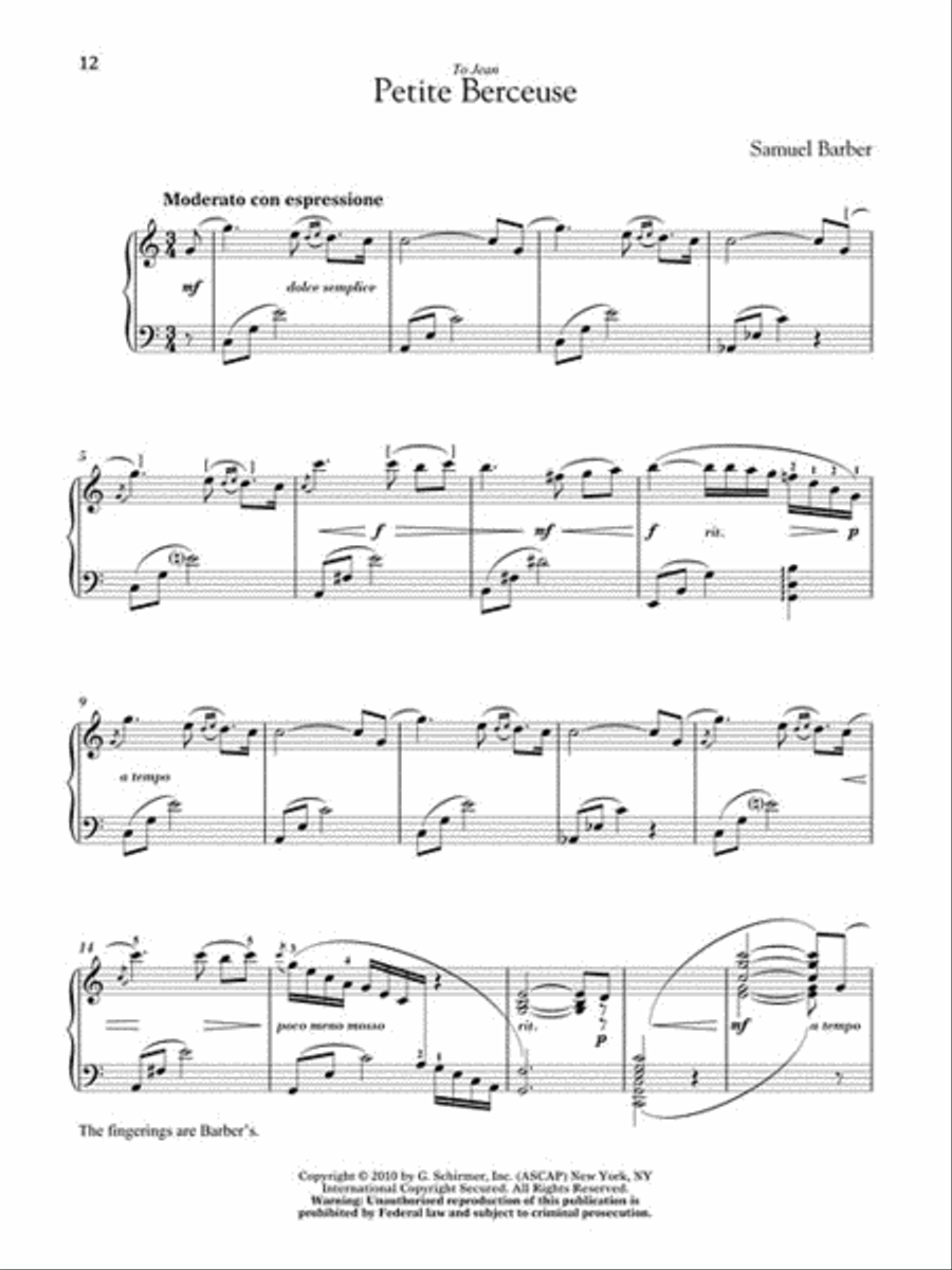 20th Century American Composers – Intermediate Level Piano Piano Solo scores gallery preview page 4