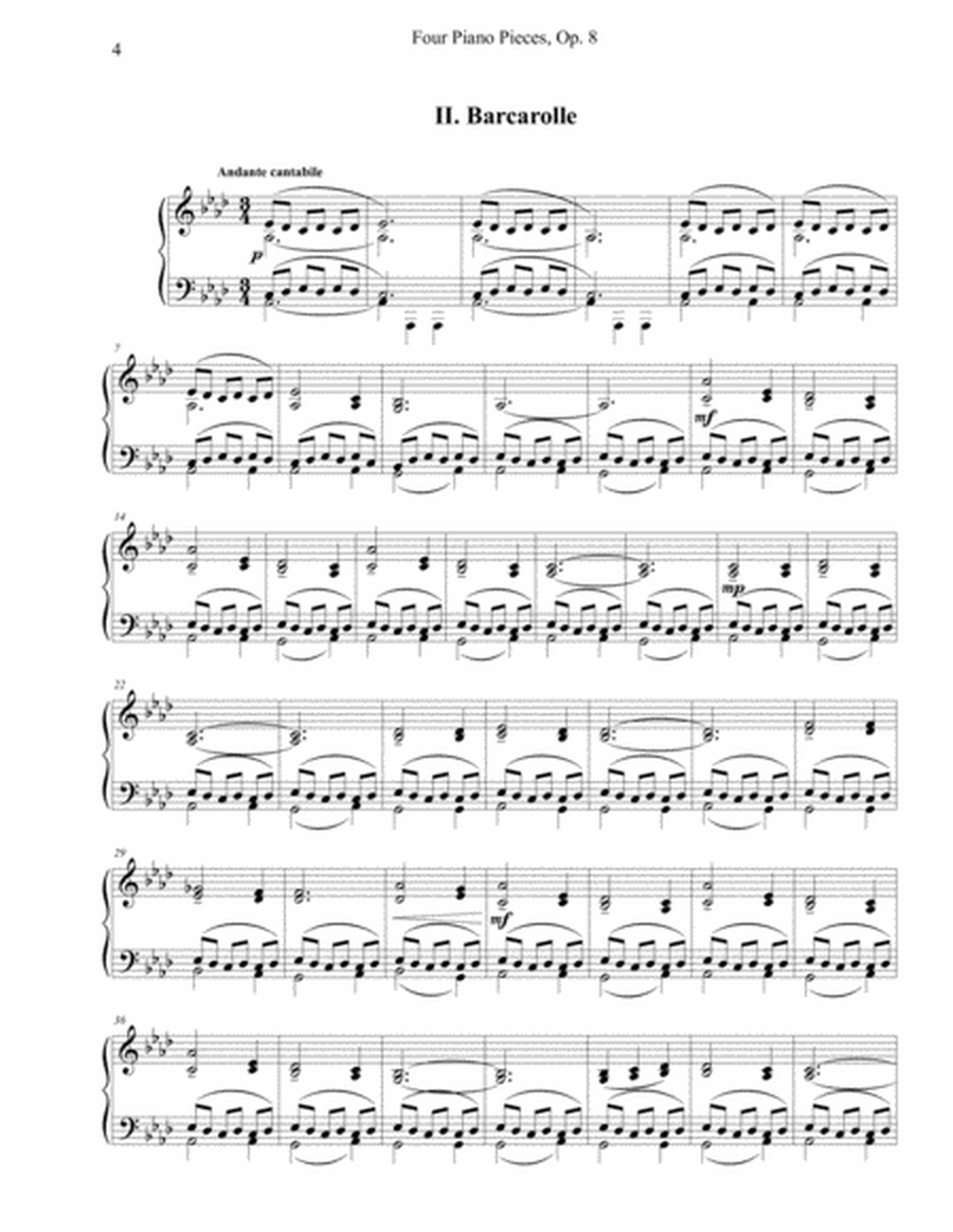 Four Piano Pieces, Op. 8