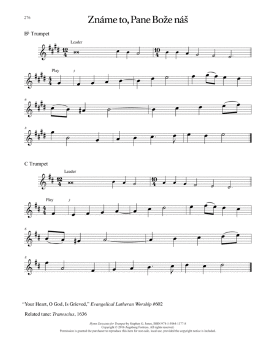 Hymn Descants for Trumpet C Trumpet scores gallery preview page 277