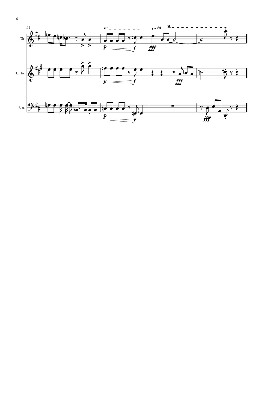 Green Grow the Rushes Oh! arranged for double-reed trio (oboe, cor anglais and bassoon) Woodwind Trio scores gallery preview page 6