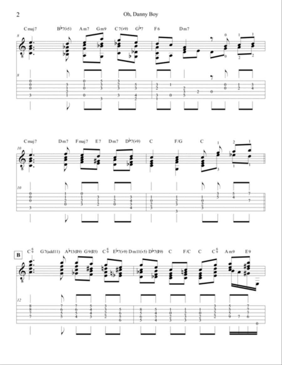 Londonderry Air (Oh, Danny Boy) Acoustic Guitar scores gallery preview page 2