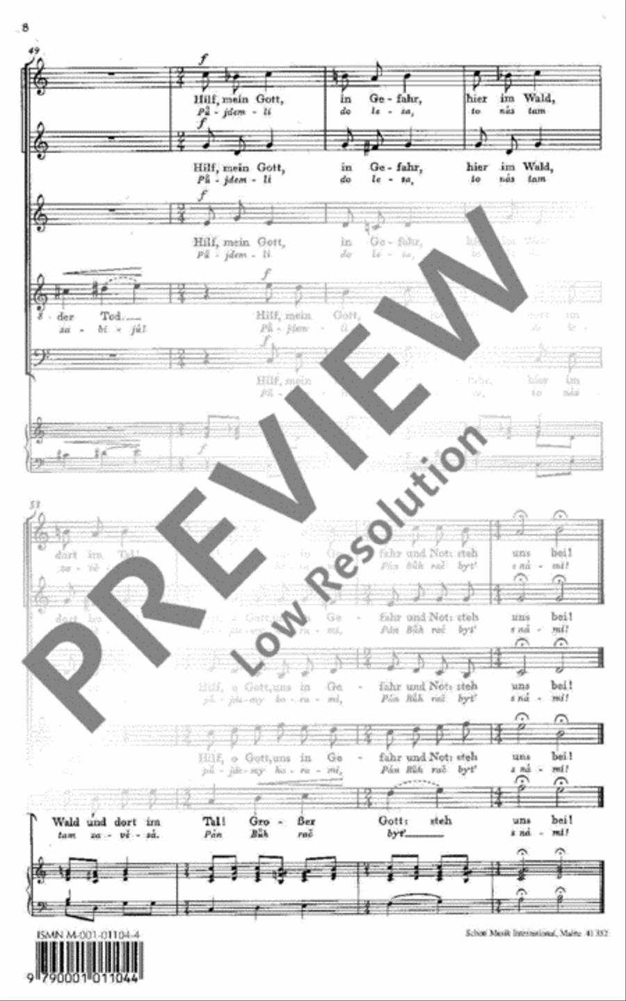 Tschechische Madrigale · České madrigaly SSATB scores gallery preview page 9