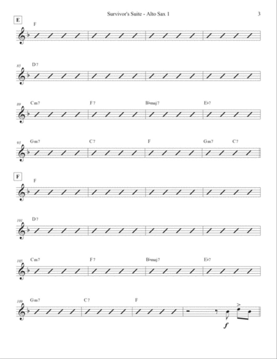 Survivor's Suite (Full) Survivor's Suite (Full) Jazz Ensemble scores gallery preview page 3