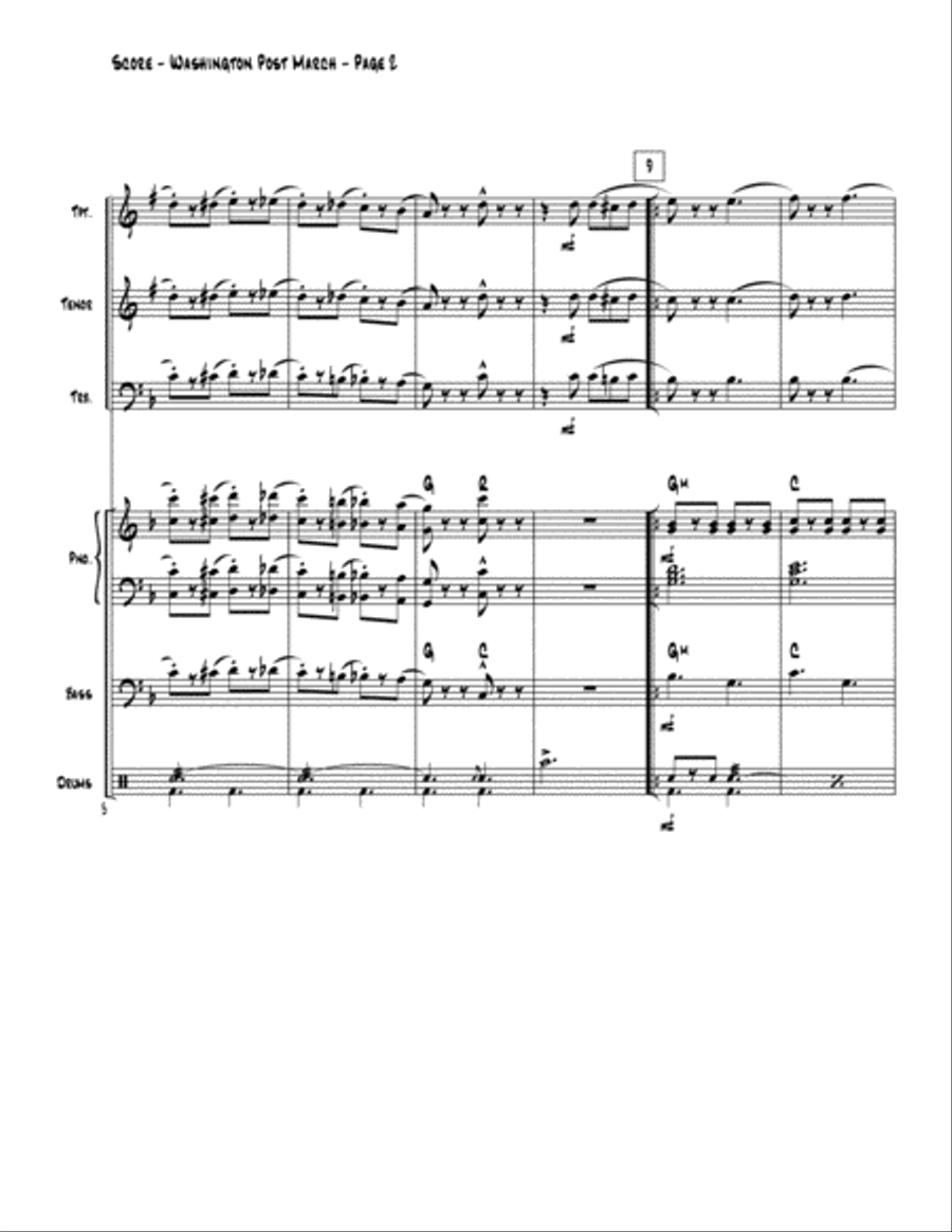 Washington Post (Jazz Combo) Jazz Ensemble scores gallery preview page 3