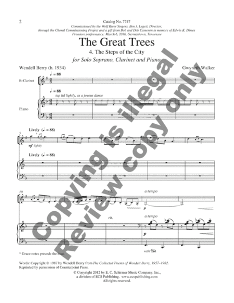 The Great Trees: 4. The Steps of the City Soprano Voice scores gallery preview page 2