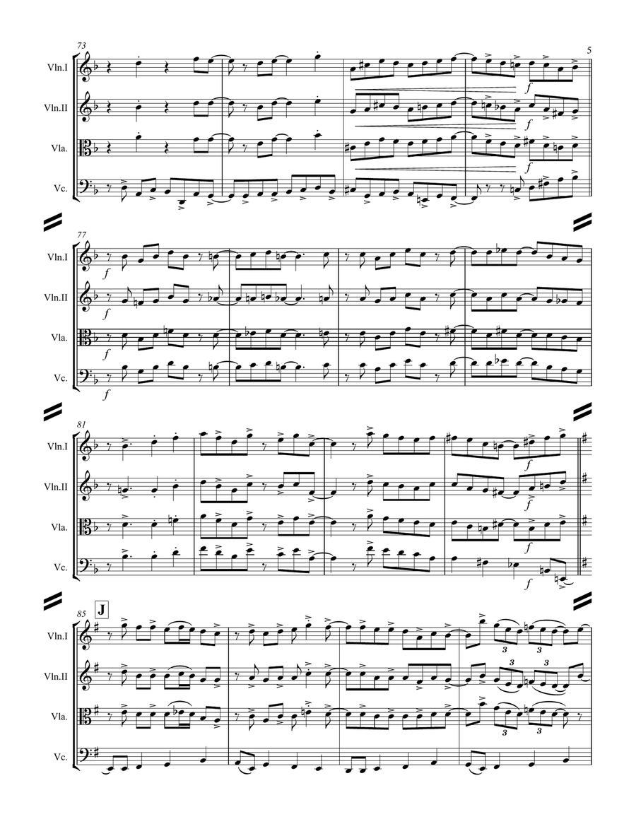 Fly Me To The Moon (in Other Words) String Quartet scores gallery preview page 6
